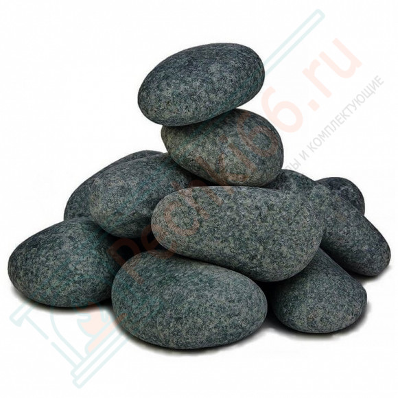 Камень для бани Пироксенит "Черный принц" шлифованный средний, 10 кг, м/р Хакасия (коробка), 10 кг в Перми