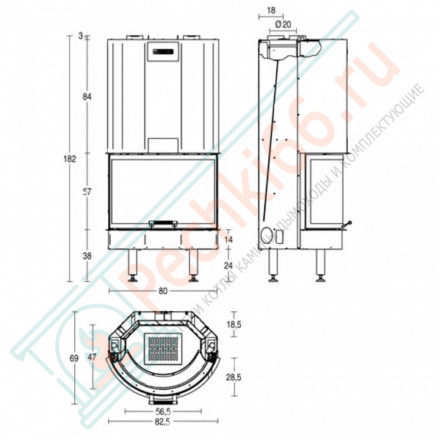 Стальная топка HT 760T (Piazzetta) 14 кВт