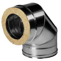 Отвод 90° с изол (НЕРЖ-321/0,8-НЕРЖ-439/0,5) d-200/280 (Дымок-Lux)